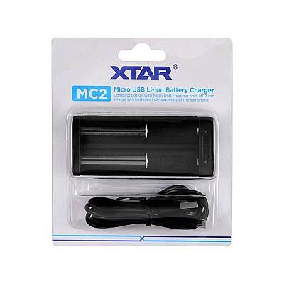 XTAR MC2 İkili Pil Şarj Aleti 18650 21700 Li-ion Akıllı Şarj Cihazı USB - 1